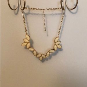 Off White and Gold Statement Necklace